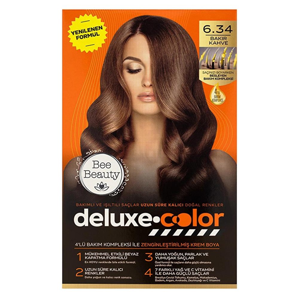 Bee Beauty Deluxe Color Kit Hair Dye 6.34 Copper Brown