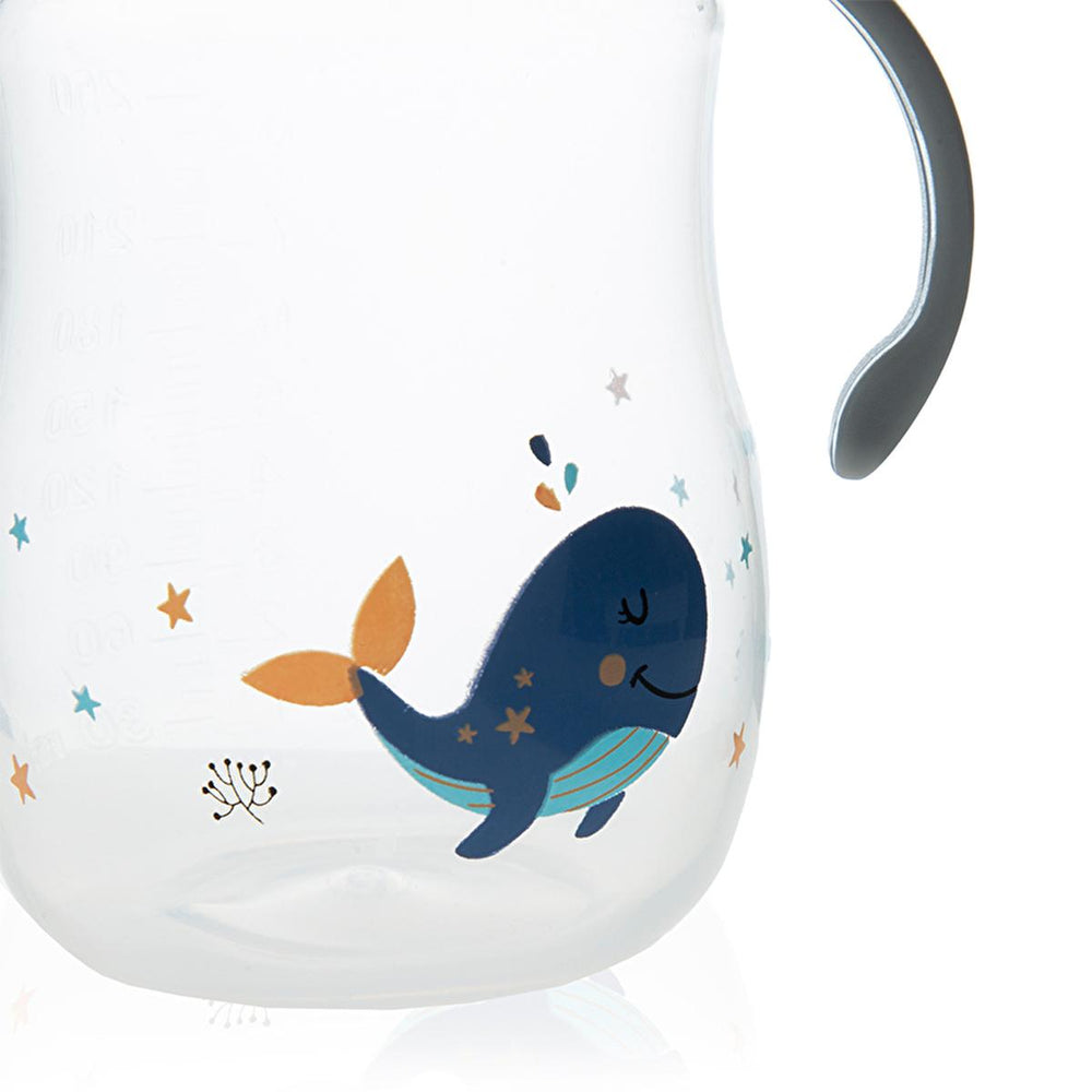Babyjem Spill-Proof Baby Sippy Cup - 8.45 fl oz, Grey - Easy Transition from Bottle to Cup for Babies Aged 6-18 - view 2