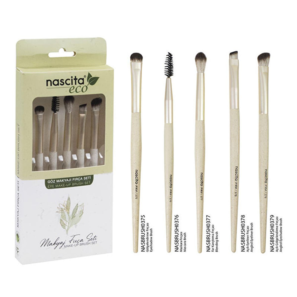 Nascita Eco Makeup Brush Set - Eco-Friendly Eye Makeup Brushes for Precise Application - Makeup Brush