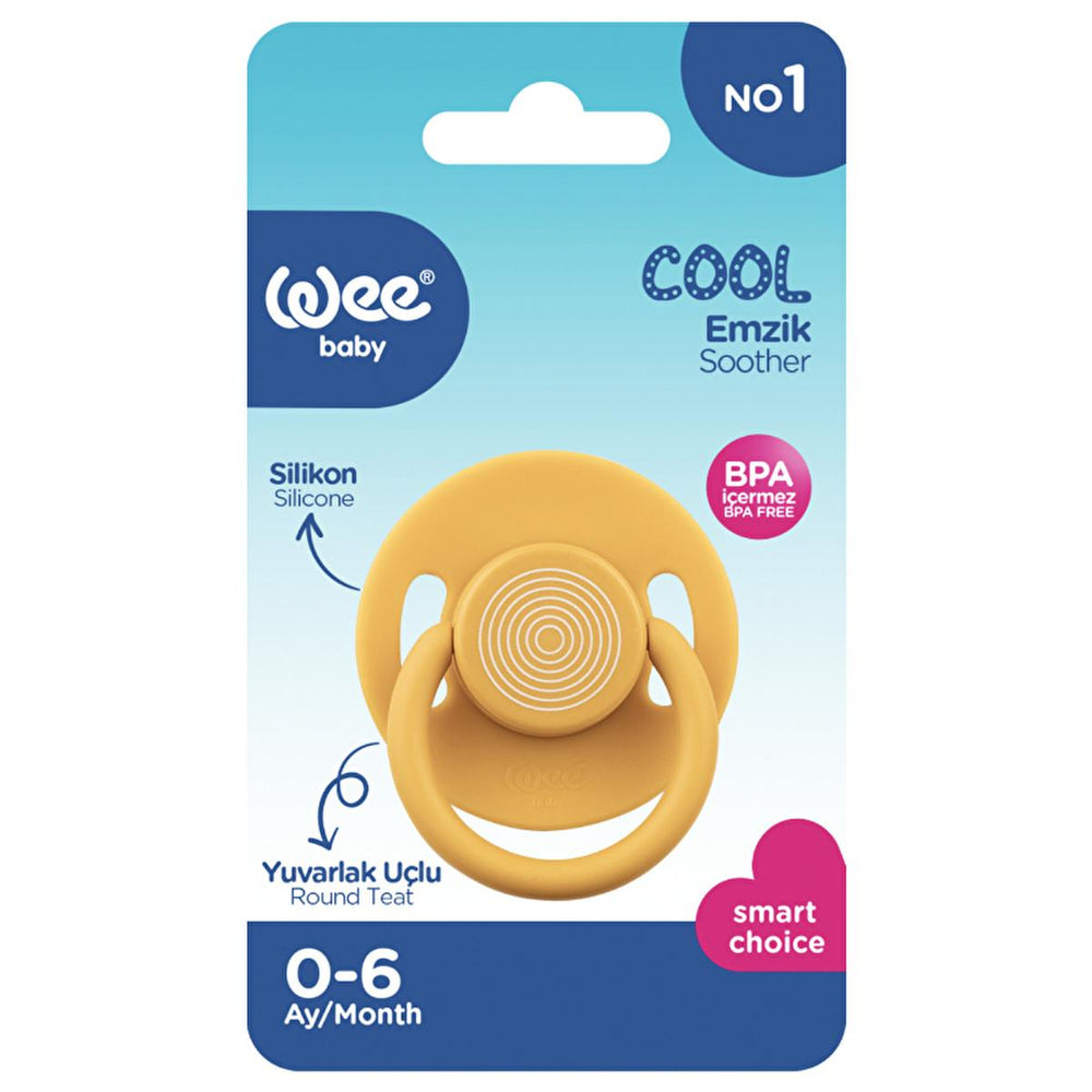Wee Baby Cool Yuvarlak Uçlu Emzik No: 1 - Hardal - Orthodontic Silicone Baby Pacifier for Newborns - Baby Care