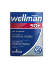 Vitabiotics Wellman 50+ Dietary Supplement for Men - Multivitamin and Mineral Support for Men's Health Vitabiotics Wellman 50+ for Men's Health Dietary Supplement for Men, Multivitamin for Men Over 50, Vitabiotics Wellman 50+, Men's Health Supplements, Vitamin and Mineral Supplements, Health Supplements for Aging Men, Men's Vitality Supplements, Nutritional Support for Men 50+, Sibirya Ginseng Extract, Coenzyme Q10, L-Arginine, L-Carnitine, Lutein, Multivitamin, Mineral Supplement, Tablet Form Supplements