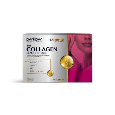Day2Day Collagen Beauty Intense: 10,000mg Collagen Peptides, Vitamins & Antioxidants for Enhanced Skin, Hair & Nail Health - 30 Sachets Day2Day Collagen Beauty: Skin, Hair & Nail Support collagen supplement, beauty supplement, anti-aging collagen, collagen peptides, skin health supplement, glutathione supplement, alpha lipoic acid, vitamin collagen, Day2Day collagen, sachet collagen, skincare, anti-aging, skin elasticity, hydration, ready-to-mix, strawberry flavor, bovine collagen, joint health, wrinkle red