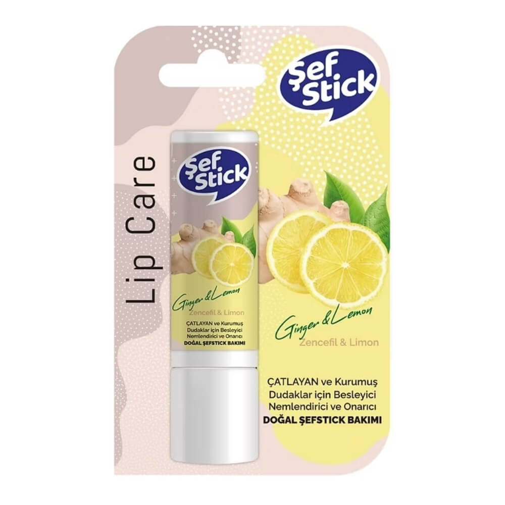 Sef Stick Ginger & Lemon Lip Balm for Dry Lips 5.2g