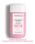 Sinoz Pink Touch SPF50+ Tone-Up Sunscreen: Color Correcting, Redness Reducing, and Brightening Mineral Facial Sunscreen with Hyaluronic Acid - 1.69 fl oz Sinoz Pink Touch SPF50 Sunscreen: Tone-Up & Color Correcting pink sunscreen, tone-up sunscreen, color correcting sunscreen, SPF50 sunscreen for face, sunscreen for redness, sunscreen for sensitive skin, brightening sunscreen, mineral sunscreen, facial sunscreen, sun protection, redness reduction, even skin tone, hyaluronic acid, niacinamide, bright oleoact