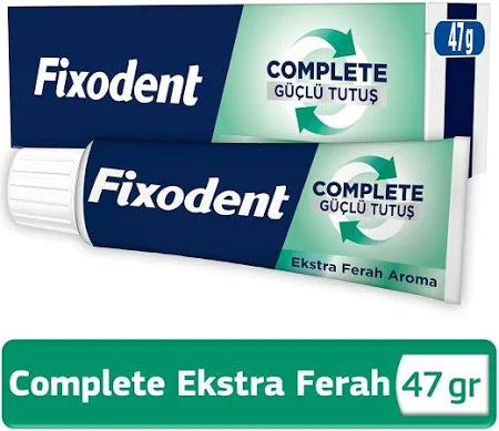 Fixodent Denture Adhesive Cream Complete Ferah - Strong Hold, Comfortable Fit, Mint Flavor - For Full & Partial Dentures