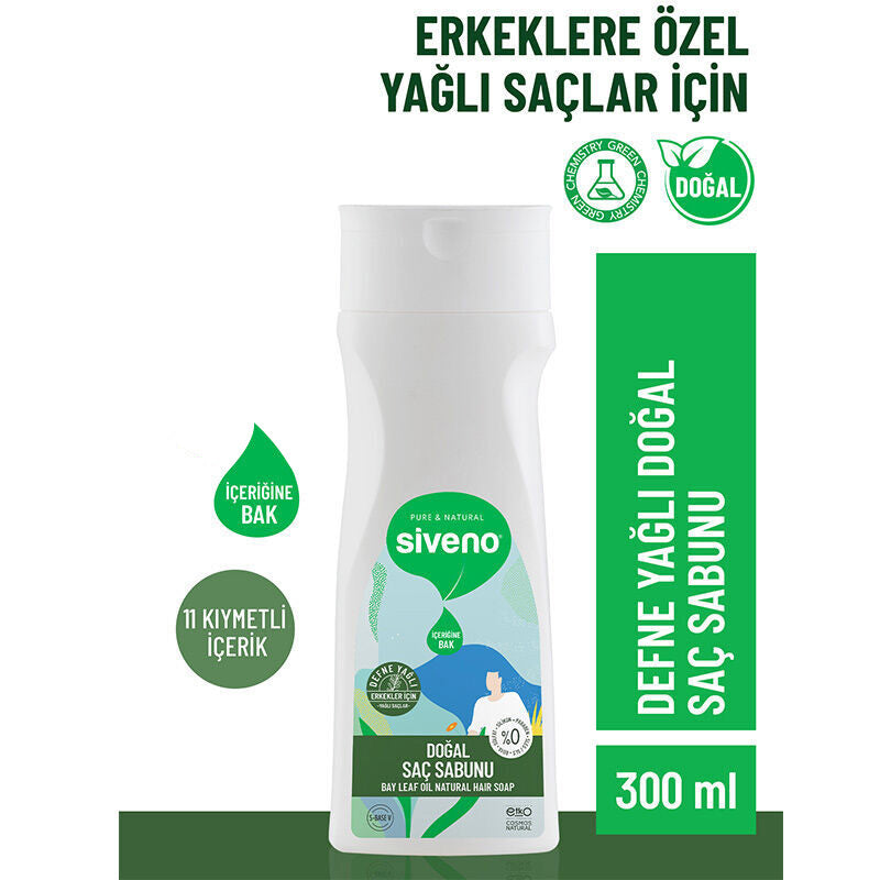 Siveno Laurel Oil Natural Liquid Hair Soap for Men 300 ml