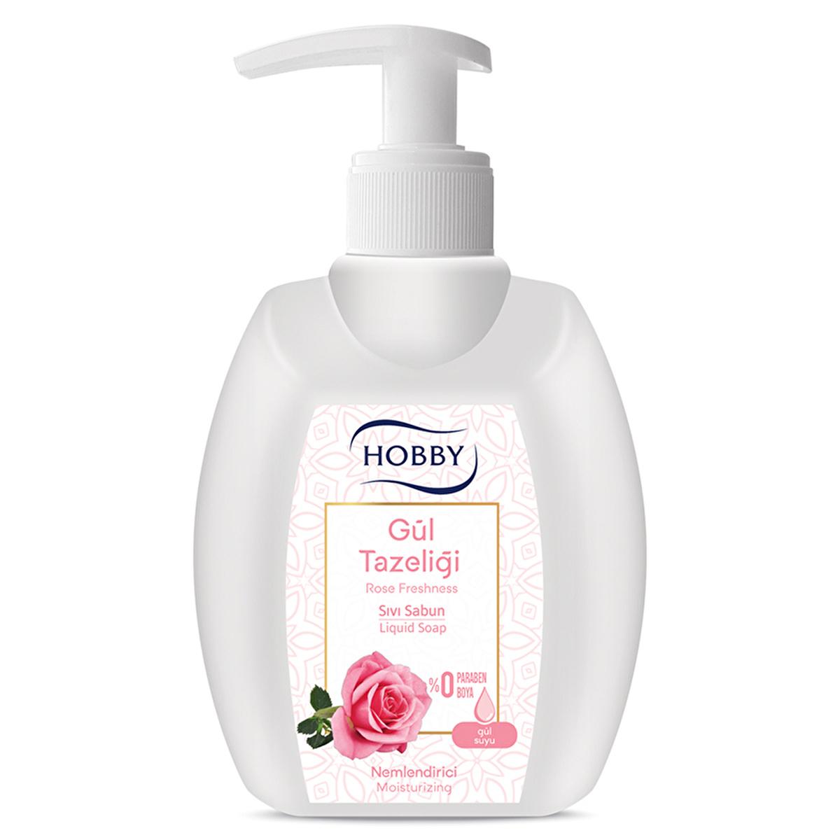 Hobby Liquid Hand Soap with Rose Water - Gentle, Moisturizing, and Paraben-Free Hand Hygiene for Sensitive Skin - 10.14 fl oz Hobby Rose Liquid Hand Soap - Gentle & Moisturizing liquid hand soap, rose scent hand soap, paraben free hand soap, gentle hand hygiene, moisturizing hand soap, sensitive skin care, natural fragrance hand soap, gentle hand soap, rose water hand soap, paraben free soap, dye free hand soap