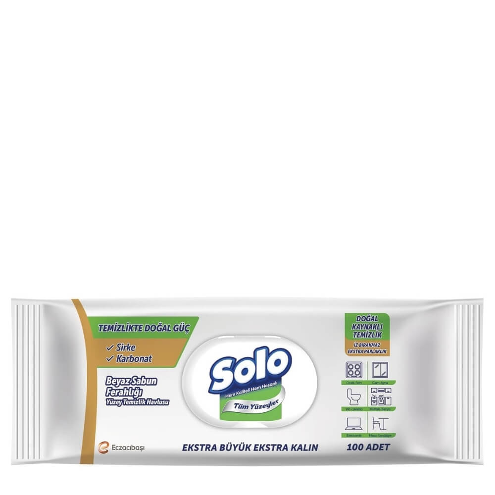 Solo White Soap Surface Cleaning Wipes 100 Count