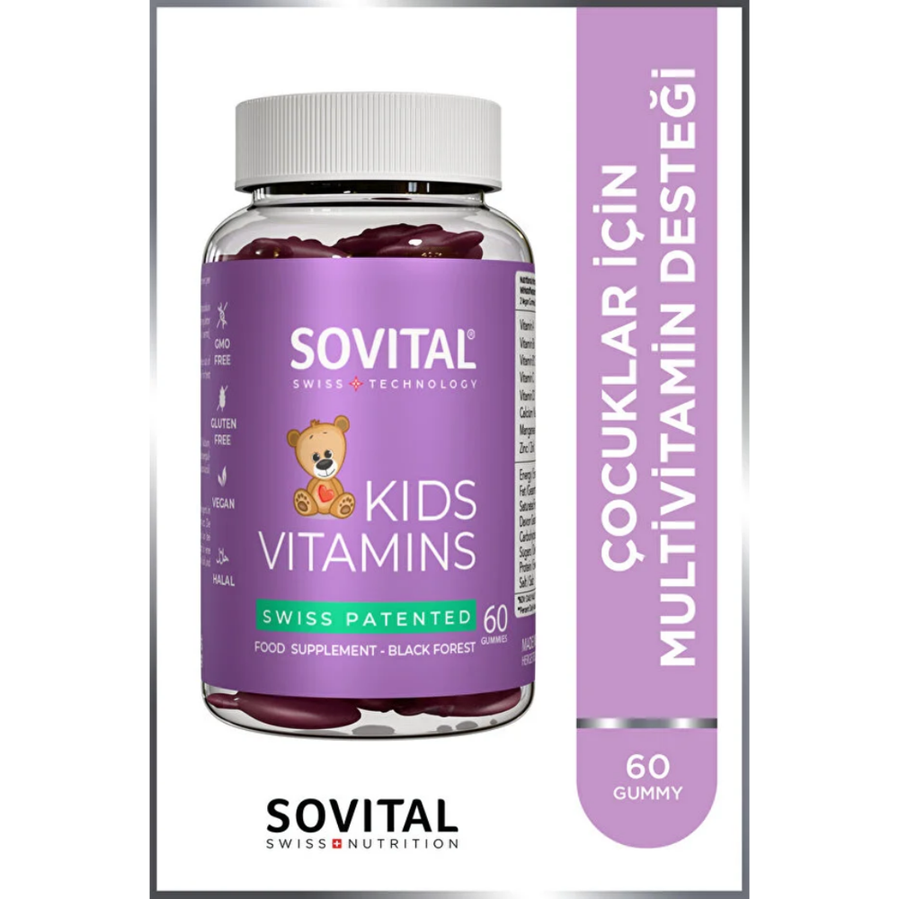 Sovital Kids Multivitamin Gummies for Daily Growth - 60 Count