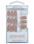 Promani Matte False Nail Kit Beige for Instant Manicure 24 pcs