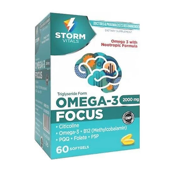 Storm Vitals Omega 3 & Focus Citicoline Softgels - 60 Count