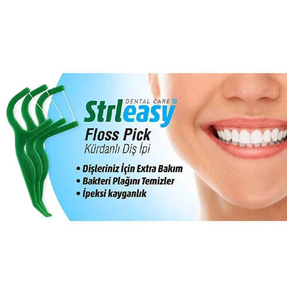 Strleasy Dental Floss Picks for Easy Teeth Cleaning 32 Count