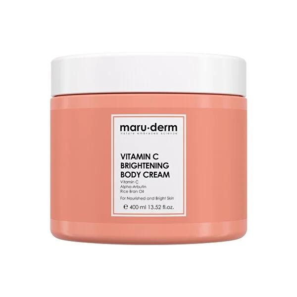 Maruderm Vitamin C Brightening Body Cream 400ml - Moisturizing & Illuminating for All Skin Types Maruderm Vitamin C Body Cream - Brightening & Moisturizing Vitamin C body cream, Brightening body moisturizer, Body cream for dry skin, Natural skincare products, Body cream with Alpha-Arbutin, Moisturizing body cream, Skincare for sensitive skin, Brightening skincare, Hydrating body lotion, Skin radiance, Even skin tone, Anti-aging body care