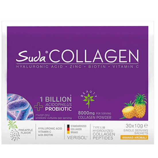 Suda Collagen Probiotic Pineapple Supplement 30 Sachets