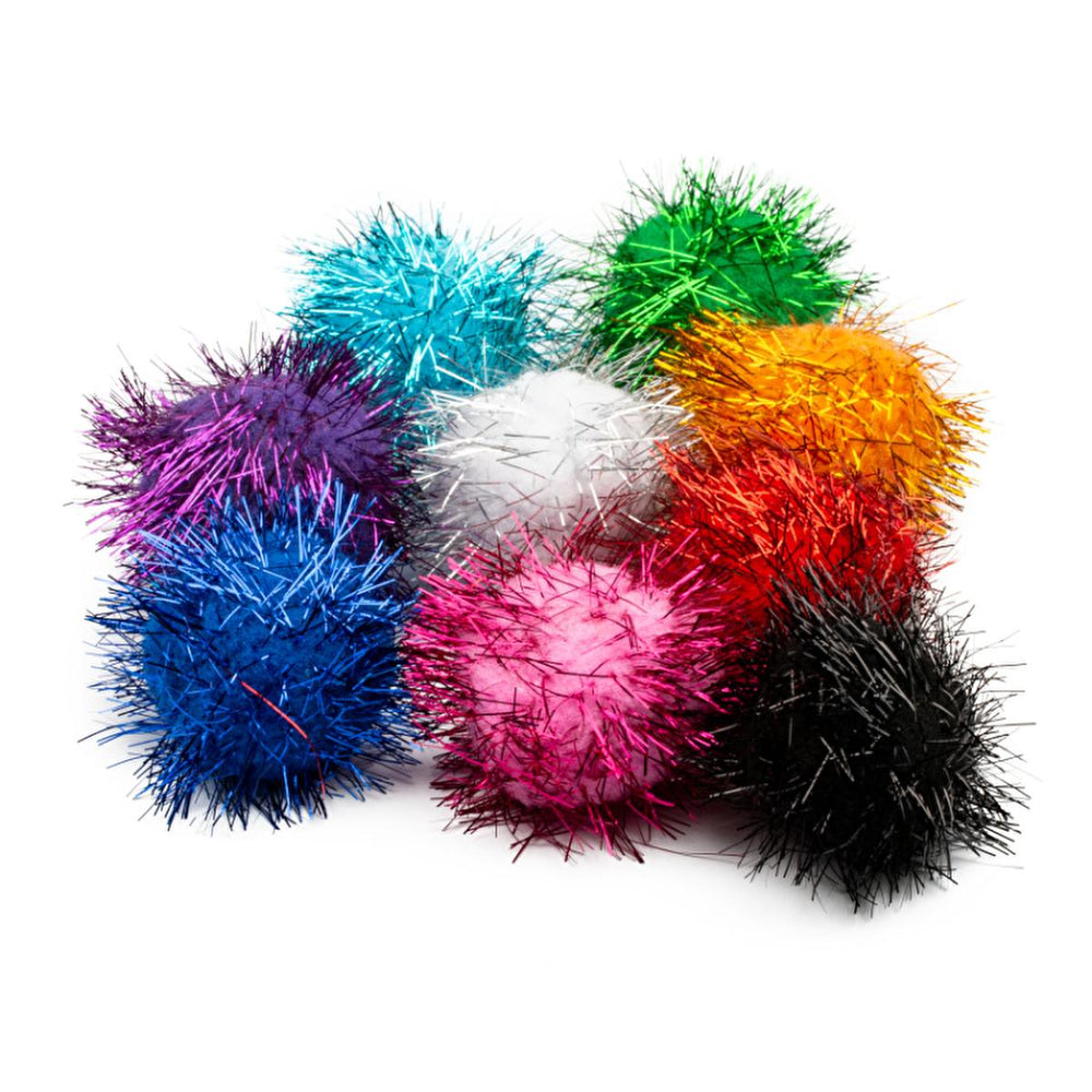 Lino Ponpon - 50mm Metallic Craft Ponpons, 20-Pack - Ideal for DIY Crafts, Art Supplies for Children & Handicraft - view 2