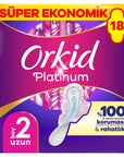 Orkid Platinum Long Sanitary Pads with Wings 18 Count