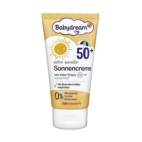 Babydream Baby Sun Cream for Sensitive Skin - SPF 50+, Fragrance-Free, Water-Resistant - 2.54 fl oz Babydream Baby Sun Cream - SPF 50+, Fragrance-Free baby sun cream, sensitive skin sun protection, dermatologically tested sun cream, fragrance-free sun cream, SPF 50+ sun protection, vegan sun cream, water-resistant sun cream, baby skincare, sun protection for babies, gentle sun cream