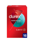 Durex Slim Fit Condoms - Lubricated, Safe Sex Products for Enhanced Sensitivity - 16 Count Durex Slim Fit Condoms - Enhanced Sensitivity & Comfort Durex Condoms, Slim Fit Condoms, Lubricated Condoms, Safe Sex Products, Contraception, Intimate Protection, Enhanced Sensitivity, Comfortable Condoms, Reliable Contraception, Adult Protection, Sexual Health