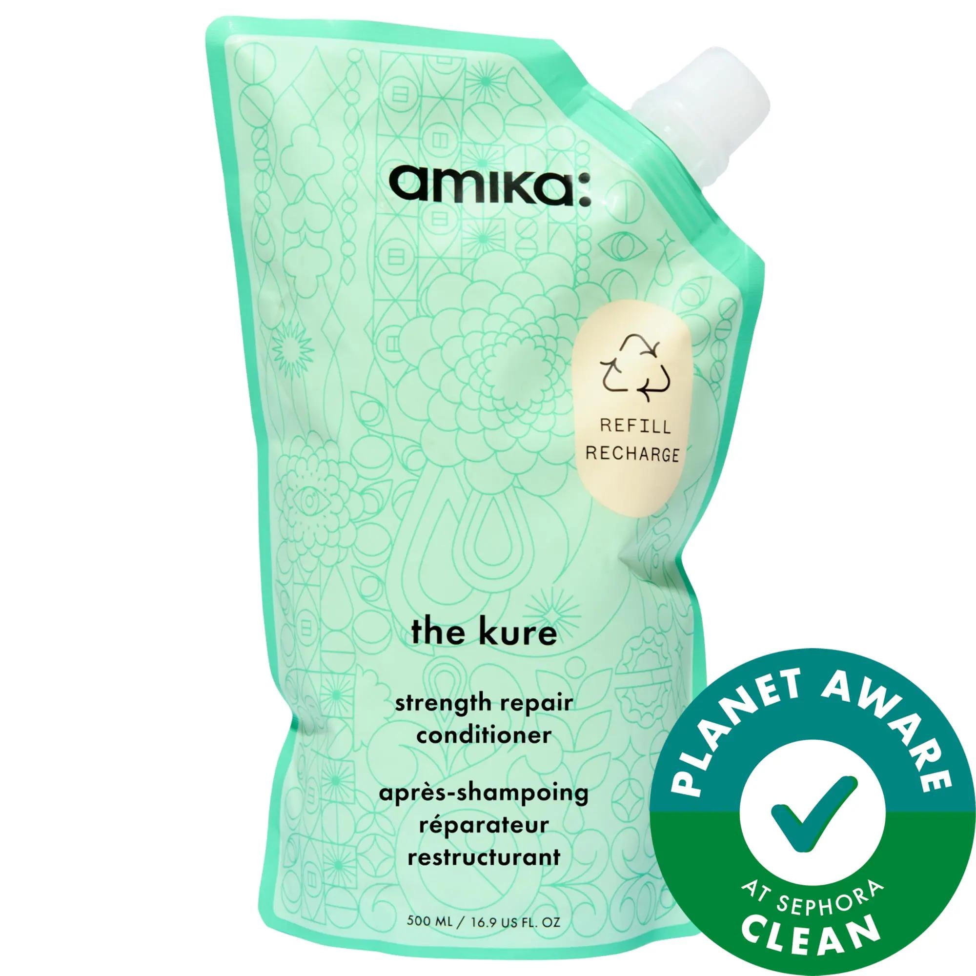 The Kure Strength Repair Conditioner by amika - Moisturizing, Strengthening, Vegan Hair Conditioner for Dry, Damaged Hair amika The Kure Strength Repair Conditioner - Vegan Hair Care hair conditioner, moisturizing conditioner, vegan hair care, cruelty-free hair products, sustainable beauty products, strengthening hair conditioner, dry hair solution, damaged hair repair, color-safe conditioner, vegan proteins, bond-fortifying technology, sea buckthorn berry, eco-friendly beauty, clean beauty, hair repair, ha