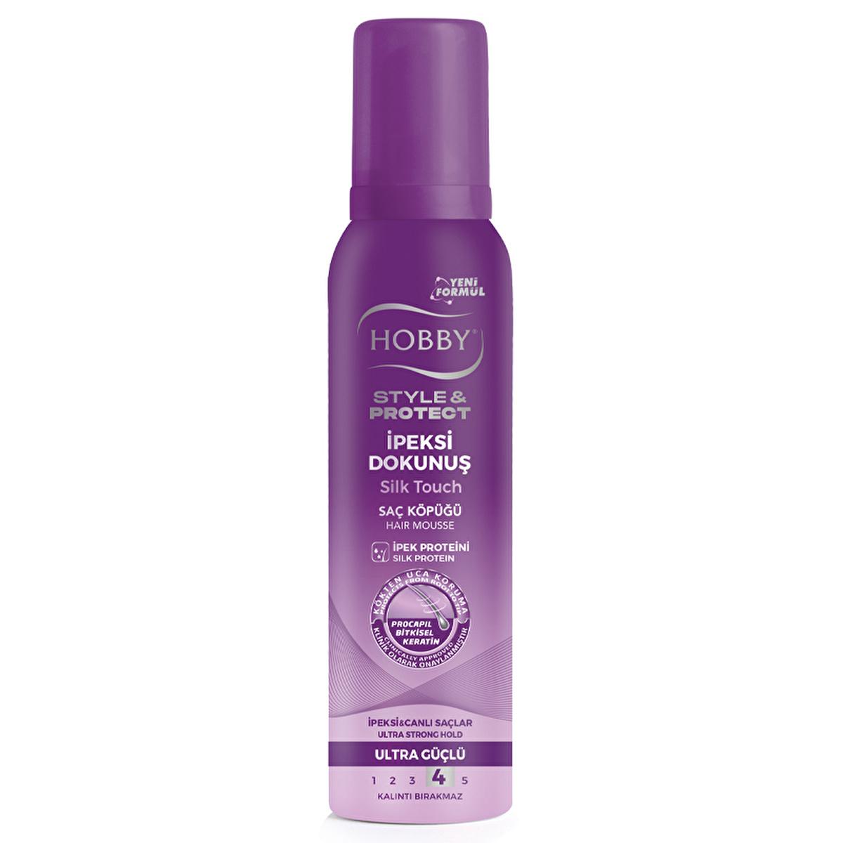 Hobby Style & Protect: Volumizing Hair Mousse - Silk Protein Styling Foam, Protects & Strengthens, Residue-Free, Recyclable - 5.07 fl oz Hobby Hair Mousse: Volumizing & Protective hair mousse, hair styling product, hair protection mousse, anti hair loss mousse, volumizing hair mousse, silk protein hair mousse, herbal keratin hair mousse, residue free hair mousse, hair styling foam, recyclable hair mousse, hair styling, hair protection, anti-hair loss, volumizing, silk protein, herbal keratin, residue-free,