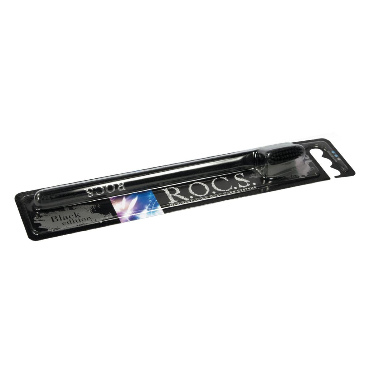 Rocs Black Edition Medium Toothbrush - Superior Plaque Removal & Gentle Teeth Whitening - Enhanced Dental Hygiene Rocs Black Toothbrush: Plaque Removal & Whitening toothbrush, medium toothbrush, plaque removal toothbrush, teeth whitening toothbrush, dental hygiene, Rocs toothbrush, Rocs Black Edition toothbrush, oral care, plaque removal, teeth whitening, medium bristles, gentle toothbrush, gum care, dental health, black toothbrush, ergonomic toothbrush, daily toothbrush, travel toothbrush, Rocs, Black Edit