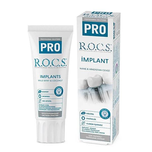 Rocs Pro Toothpaste for Dental Implants, Veneers & Crowns - Fluoride-Free, Sulfate-Free, 2.03 fl oz Rocs Pro Toothpaste for Implants, Veneers & Crowns implant toothpaste, fluoride-free toothpaste, sulfate-free toothpaste, dental implant care, specialized oral care, toothpaste for veneers, toothpaste for crowns, gentle oral care, natural enzymes, plaque removal, dental prosthetics care