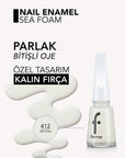 Flormar Nail Enamel - Long-Lasting, Nourishing Nail Polish with Magnesium & Calcium - 412 Sea Foam Flormar Nail Enamel - Long-Lasting & Nourishing nail enamel, nail polish, Flormar, long-lasting nail color, nourishing nail polish, intense pigment nail polish, nail care, beauty products, cosmetics, nail health