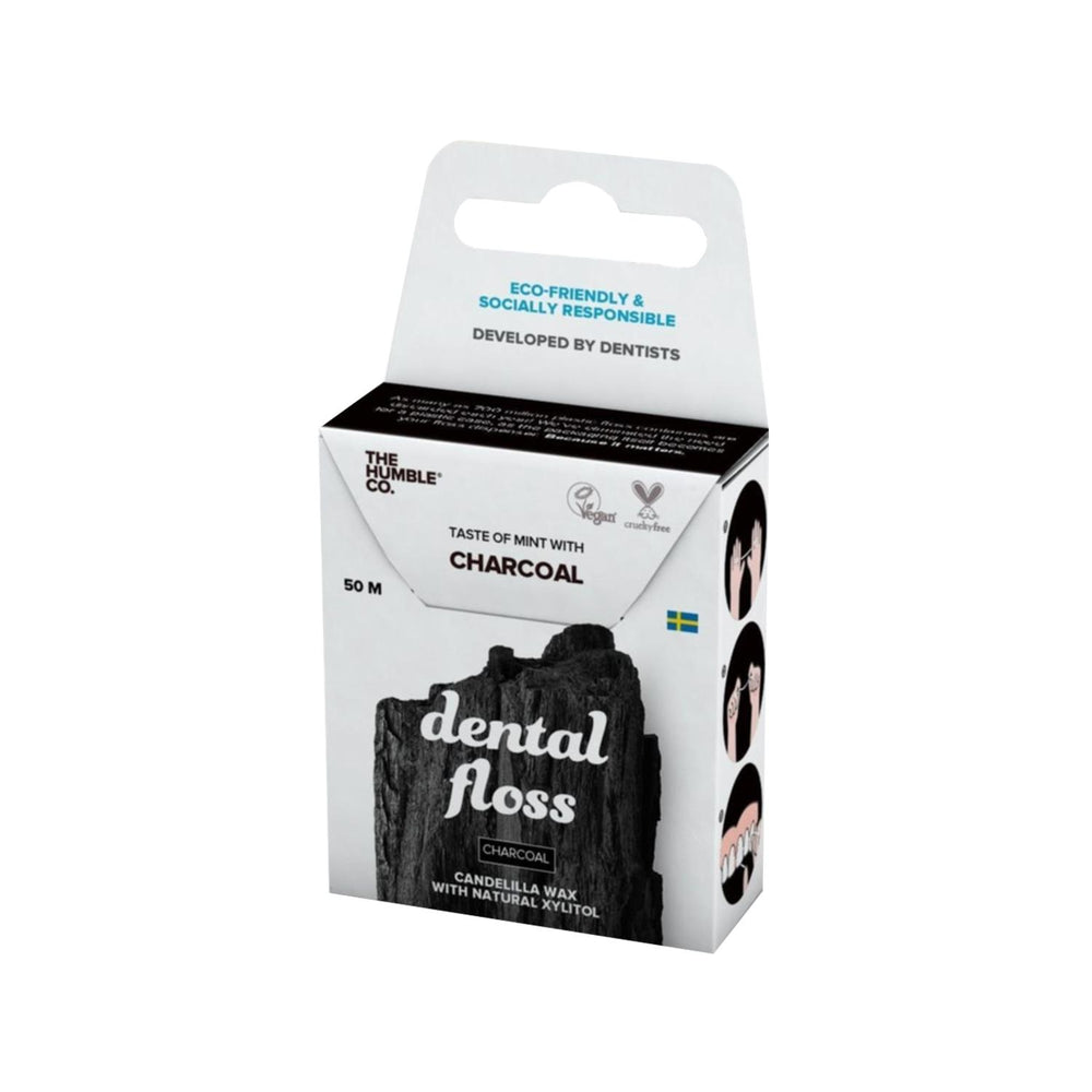 The Humble Co Charcoal Dental Floss 50m - Natural Oral Care for Healthier Gums The Humble Co Charcoal Dental Floss 50m charcoal dental floss, natural oral care, dental hygiene products, interdental cleaning, The Humble Co, oral health, healthy gums, natural dental care, charcoal infused floss, long-lasting dental floss, eco-friendly oral care, gum disease prevention, gingivitis prevention