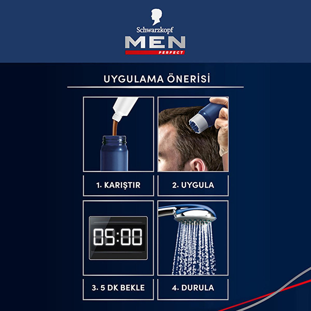 Men Perfect Koyu Kahve Saç Boyası - 70 Dark Brown Men's Hair Dye for Grey Hair Coverage - Hair Dye