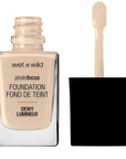 Wet n Wild Photo Focus Foundation Dewy Lumineux Liquid Foundation - Nude Ivory, Lightweight, Long-Lasting Makeup - Foundation