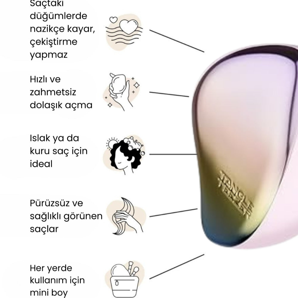 Tangle Teezer Compact Styler Matte Ombre Chrome Hairbrush