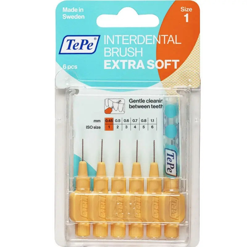 TePe Extra Soft Interdental Brush 0.45mm Orange 6-Pack