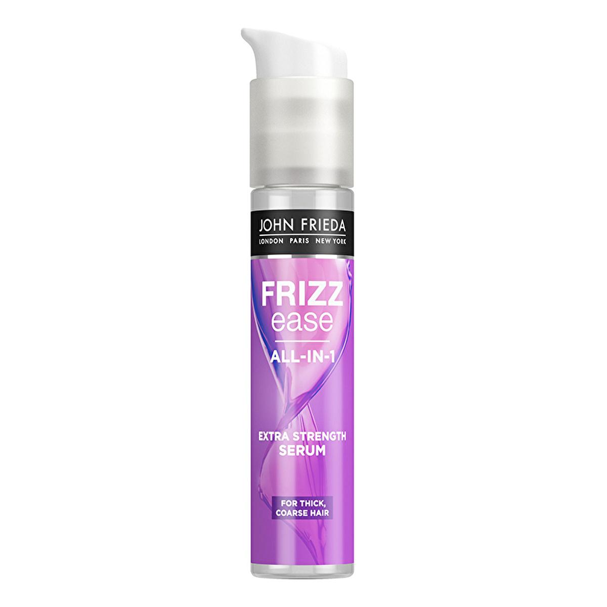 John Frieda Frizz Ease Extra Strength Serum for Frizzy Hair - 1.69 fl oz, Argan Oil, Coconut Oil, Moringa Oil for Frizz Control, Heat Protection & Moisturizing John Frieda Frizz Ease Serum for Frizzy Hair - 1.69 fl oz hair serum, frizz control, heat protection, argan oil hair care, coconut oil hair benefits, moringa oil for hair, hair moisturizer, curly hair care, color-treated hair products, frizzy hair solution, hair care, hair nourishment, smoothing serum