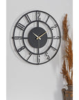 Muyika 50cm Metal Black Wall Clock - Silent Sweep Mechanism, Modern Decor - view 7