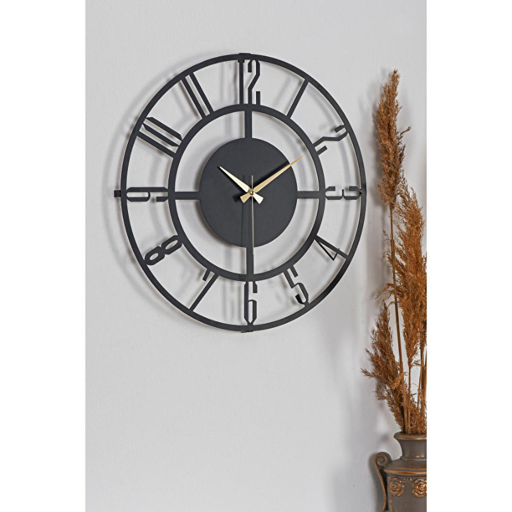 Muyika 50cm Metal Black Wall Clock - Silent Sweep Mechanism, Modern Decor - view 7