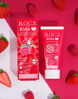 ROCS Kids Toothpaste Raspberry Strawberry Flavor for Children Aged 4-7 Years - Natural Ingredients, Fluoride Protection ROCS Kids Toothpaste - Natural & Fluoride Protection for Children children's toothpaste, kids oral care, natural toothpaste, fluoride toothpaste for kids, organic children's dental care, toothpaste for children aged 4-7, raspberry flavor toothpaste, strawberry flavor toothpaste, gentle toothpaste, low abrasive toothpaste