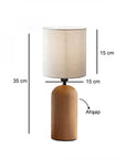 Homing Brooklyn Wooden Table Lamp - Ahşap Abajur with E14 Socket & LED Compatible