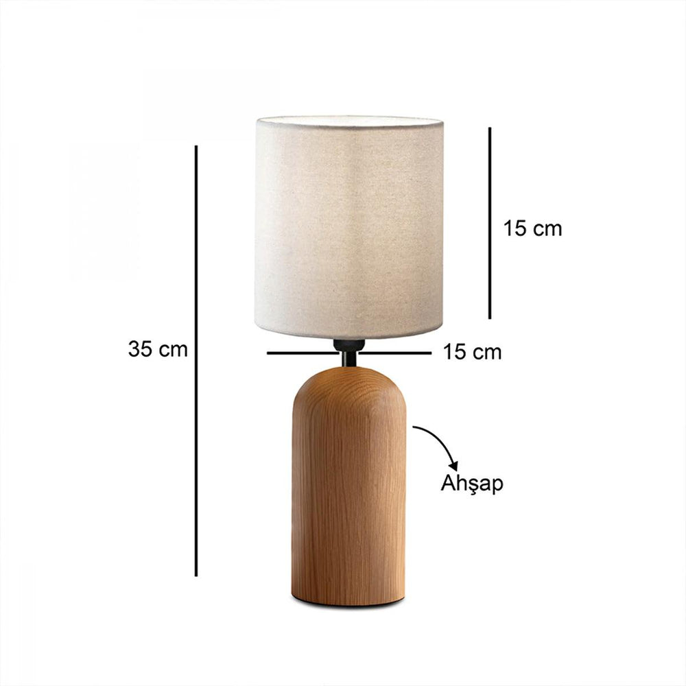 Homing Brooklyn Wooden Table Lamp - Ahşap Abajur with E14 Socket & LED Compatible