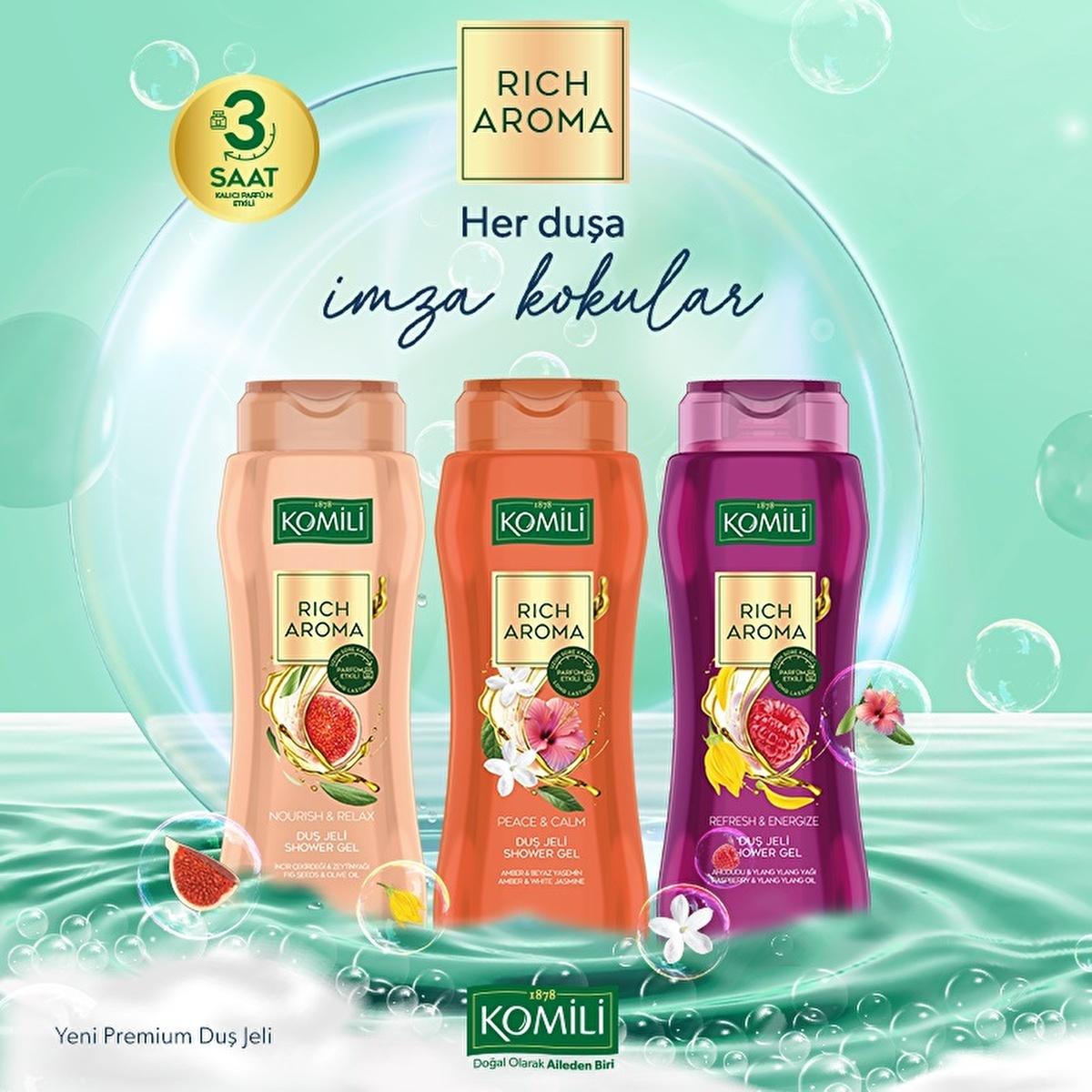 Komili Rich Aroma Refresh & Energize Shower Gel - Long Lasting Fragrance & Energizing Formula Komili Refresh & Energize Shower Gel - 16.91 fl oz Shower Gel, Scented Shower Gel, Refresh & Energize, Long-lasting fragrance, Raspberry and Ylang Ylang shower gel, Energizing Shower Gel, Luxurious Shower Experience, Refreshing Shower Gel, Personal Care, Skincare, Fragrance, Aromatic Shower Gel