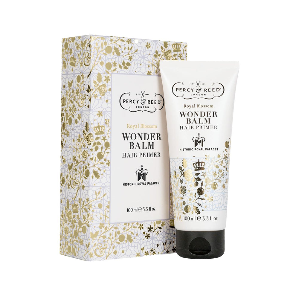 Percy & Reed Royal Blossom Hair Balm: Floral Scented Hair Care & Styling for Shine & Manageability - 100 ml Percy & Reed Royal Blossom Hair Balm - Floral Hair Care & Styling hair balm, hair care, hair styling balm, floral hair balm, Royal Blossom hair product, hair conditioning balm, Percy & Reed, hair styling, floral scent, blossom, royal, manageability, shine, smooth hair, hair treatment, leave in conditioner, frizz control, dry hair, women's hair care, beauty, personal care, hair fragrance, conditioning