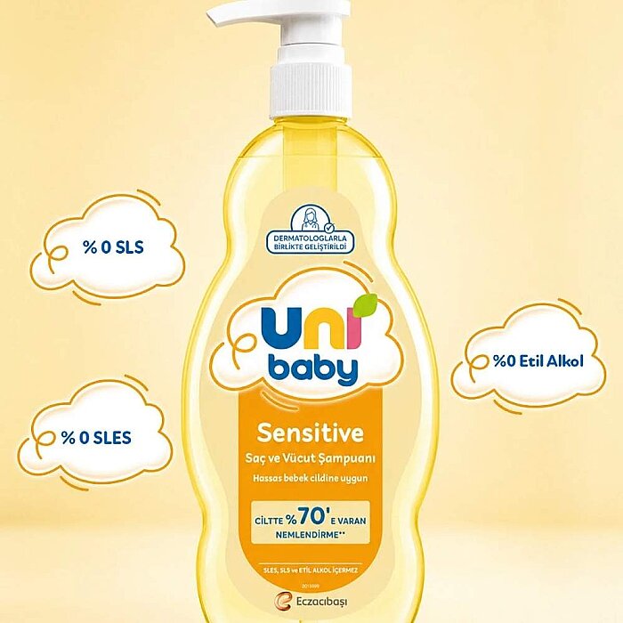 Uni Baby Sensitive Hair & Body Wash Gentle Cleansing 200 ml