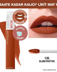 Maybelline Super Stay Matte Ink City Edition Likit Mat Ruj 135 Globe-Trotter - Long-Lasting Matte Lipstick for Women Maybelline Super Stay Matte Ink - Long-Lasting Matte Lipstick long-lasting lipstick, matte lipstick, smudge-proof lipstick, lip color, Maybelline Super Stay Matte Ink, cosmetics, makeup, beauty products, women's grooming, fashion accessories