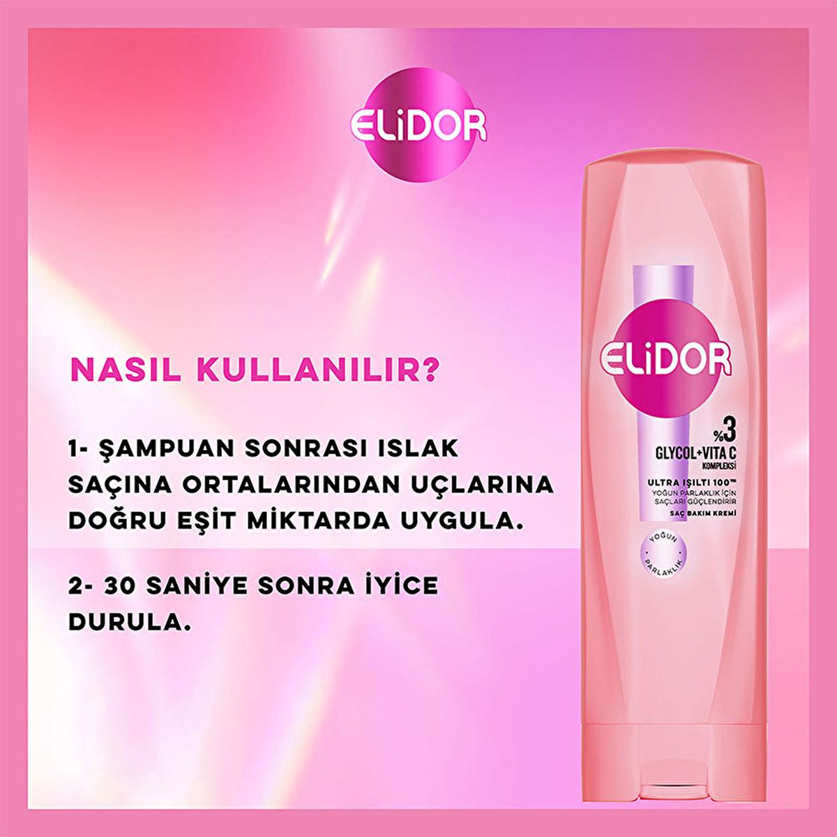 Elidor Ultra Işıltı 100 Hair Care Cream - Intense Shine & Nourishment for Damaged Hair Elidor Ultra Işıltı 100 Hair Cream - 100hr Shine & Repair hair care cream, intense shine hair treatment, damaged hair repair, Elidor Ultra Işıltı, hair nourishment product, hair care, hair repair, dry hair solution, colored hair care, heat styling damage repair