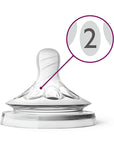 Philips Avent Natural Baby Bottle Nipple 2 Hole Slow Flow for 1 Month+ Infants - Pack of 2 - Baby Care