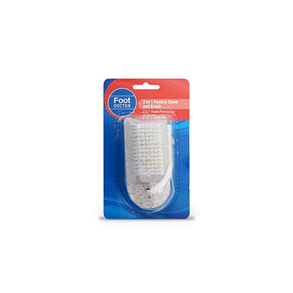 Foot Doctor 2-in-1 Pumice Stone and Foot Scrub Brush for Smooth Feet - Foot Care Tool - Foot Cream