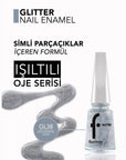 Flormar Glitter Holographic Silver Semi-Sheer Nail Polish 11ml
