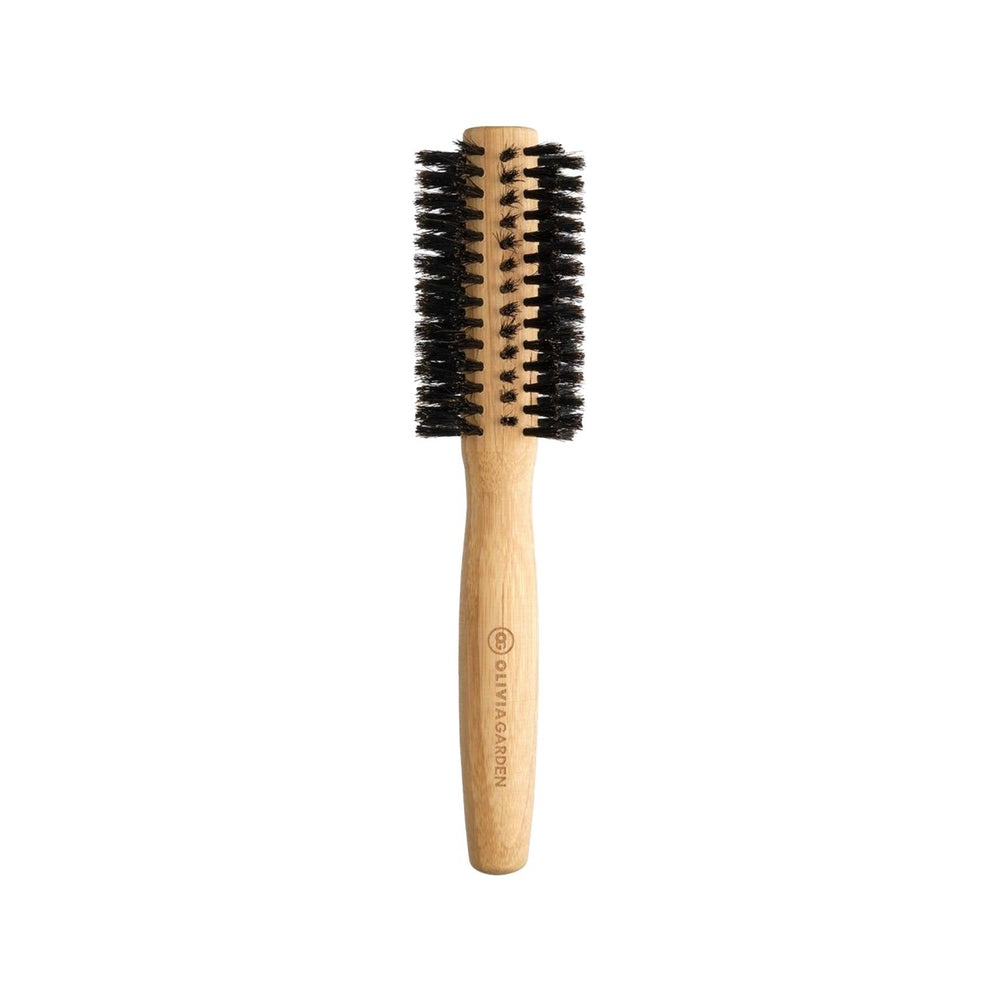 Olivia Garden Bamboo Touch Blowout Boar Bristle Hair Brush - 15mm Round Brush for Volume & Shine - Eco-Friendly Styling Brush Olivia Garden Bamboo Hair Brush - Volume & Shine boar bristle brush, bamboo hair brush, blowout brush, 15mm barrel brush, round hair brush, small barrel brush, styling brush for short hair, eco-friendly hair brush, hair brush, styling tool, volumizing brush, frizz control, shine, healthy hair, sustainable, eco-friendly, bamboo, boar bristles, short hair, medium hair, hair styling, sa