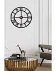 Muyika 41x41cm Silent Metal Wall Clock - Modern Decorative Clock for Home, Roma Design - view 2