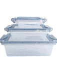 Decobella 3-Piece Airtight Storage Container Set - BPA-Free, Stackable, and Dishwasher Safe for Kitchen Organization