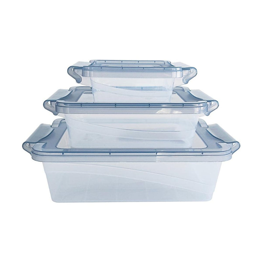 Decobella 3-Piece Airtight Storage Container Set - BPA-Free, Stackable, and Dishwasher Safe for Kitchen Organization